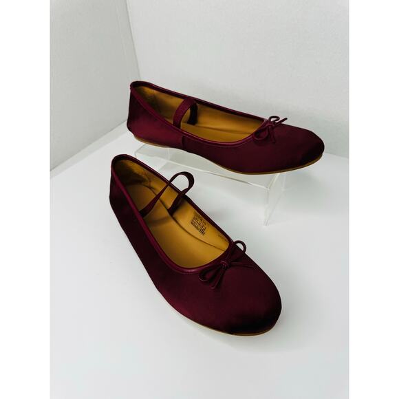 ALOHAS Burgundy Satin Odette ballet flats size 12 - Picture 10 of 11